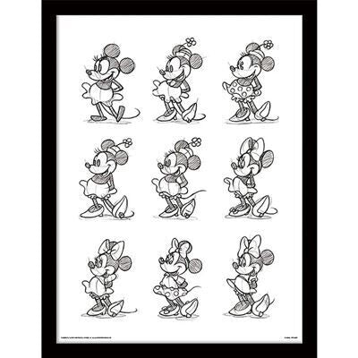 MINNIE MOUSE - Multi Sketchs - Impression encadrée 30x40cm