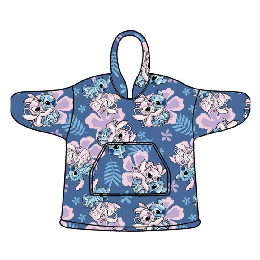LILO & STITCH - Stitch & Angel -Sweat Poncho -Taille Enfant (7-14 ans)