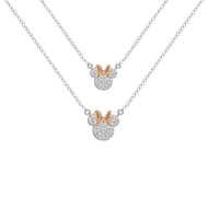 MINNIE - Set Maman & Fille - 2 Colliers Shiny en Laiton Plaqué Argent