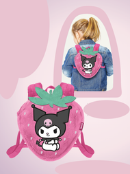 KUROMI - Fraise - Mini Fur Backpack '25x22x12cm'