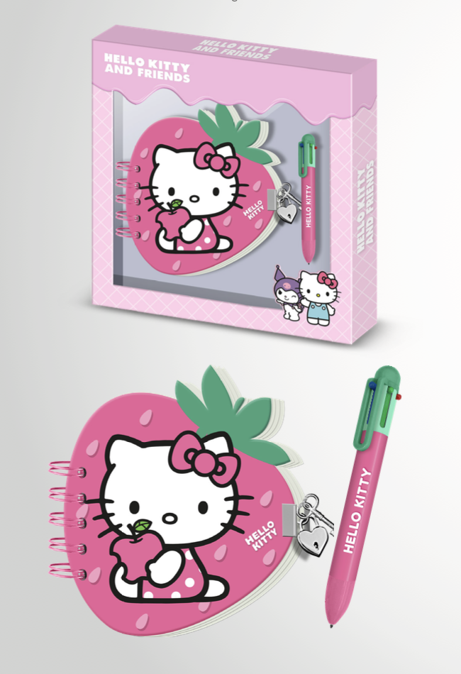 HELLO KITTY - Fraise - Gift Box - Journal Intime + Stylo