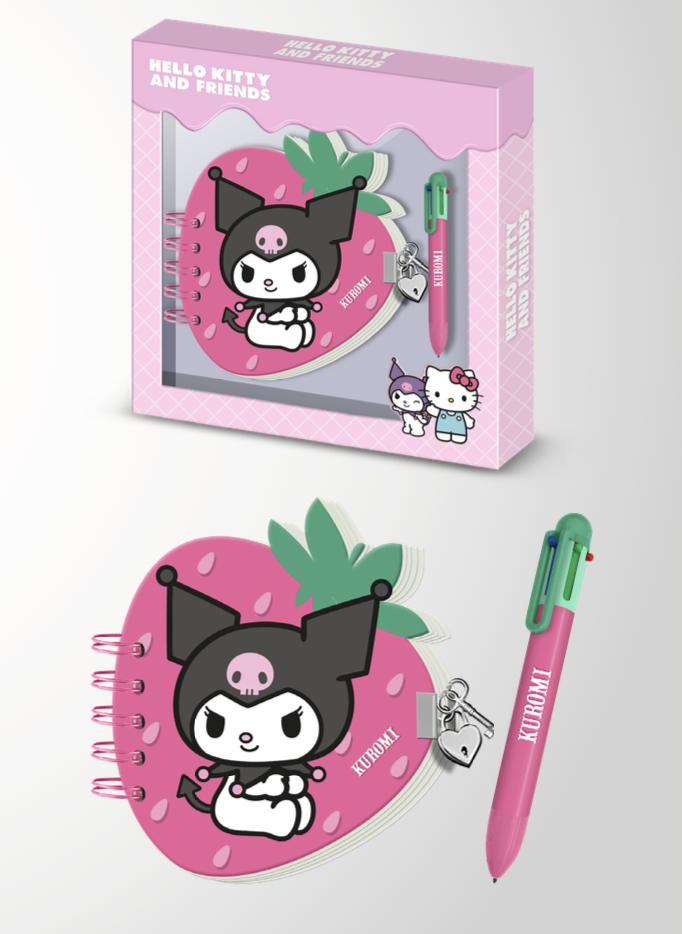 KUROMI - Fraise - Gift Box - Journal Intime + Stylo