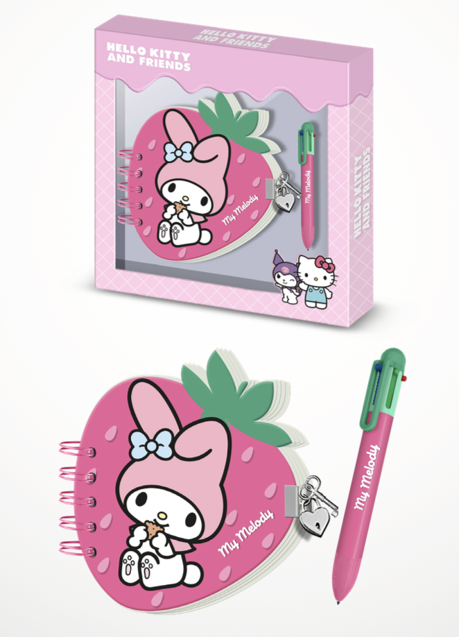 MY MELODY - Fraise - Gift Box - Journal Intime + Stylo