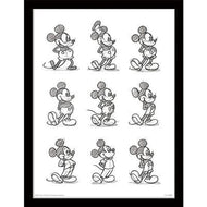 MICKEY MOUSE - Multi Sketchs - Impression encadrée 30x40cm