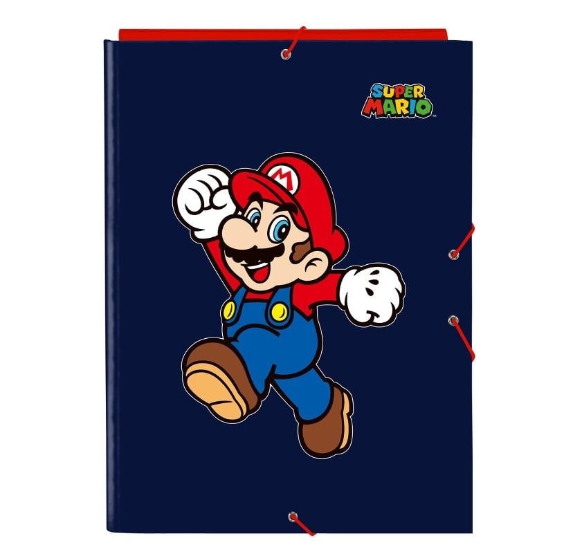 SUPER MARIO - Classeur à Rabats Premium avec Elastiques A4