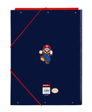 SUPER MARIO - Classeur à Rabats Premium avec Elastiques A4