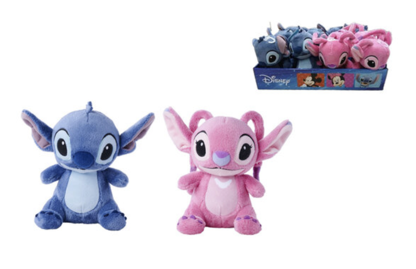 STITCH & ANGEL - Display de 12 Peluches 17cm - 2 Modèles