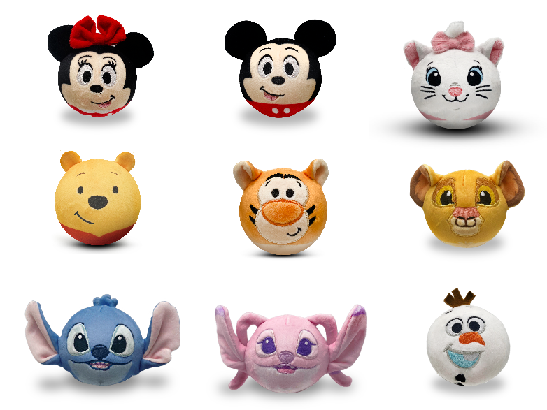 DISNEY - Display de 9 Balles Anti-Stress 'Squashkings' - 8cm