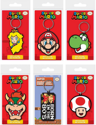 SUPER MARIO - Set de 12 Porte-clés en Caoutchou - 6 Assortiments