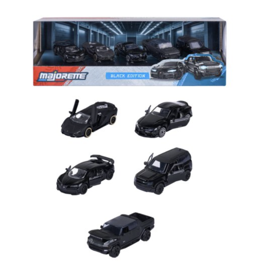 RIDE COOL - Black Edition - Pack de 5 Voitures Miniature - 1:64