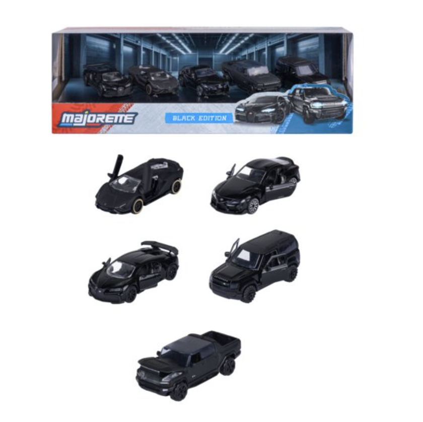RIDE COOL - Black Edition - Pack de 5 Voitures Miniature - 1:64