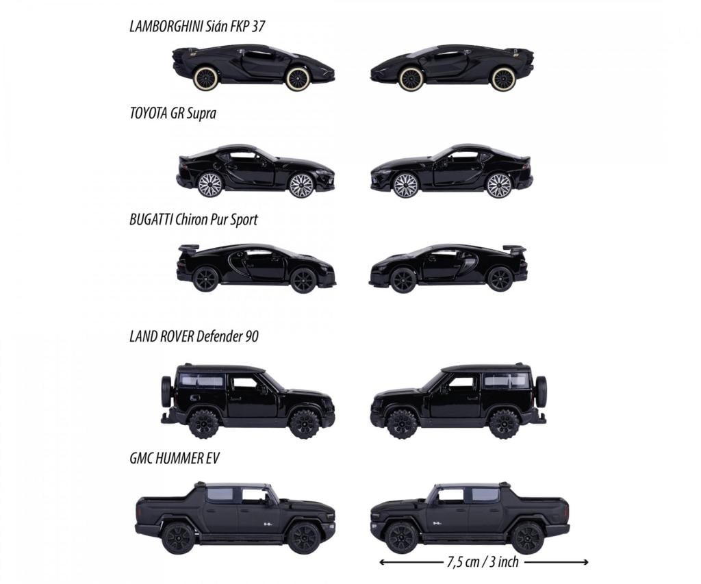 RIDE COOL - Black Edition - Pack de 5 Voitures Miniature - 1:64