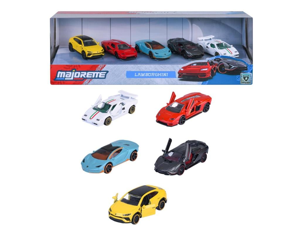 RIDE COOL - Lamborghini - Pack de 5 Voitures Miniature - 1:64