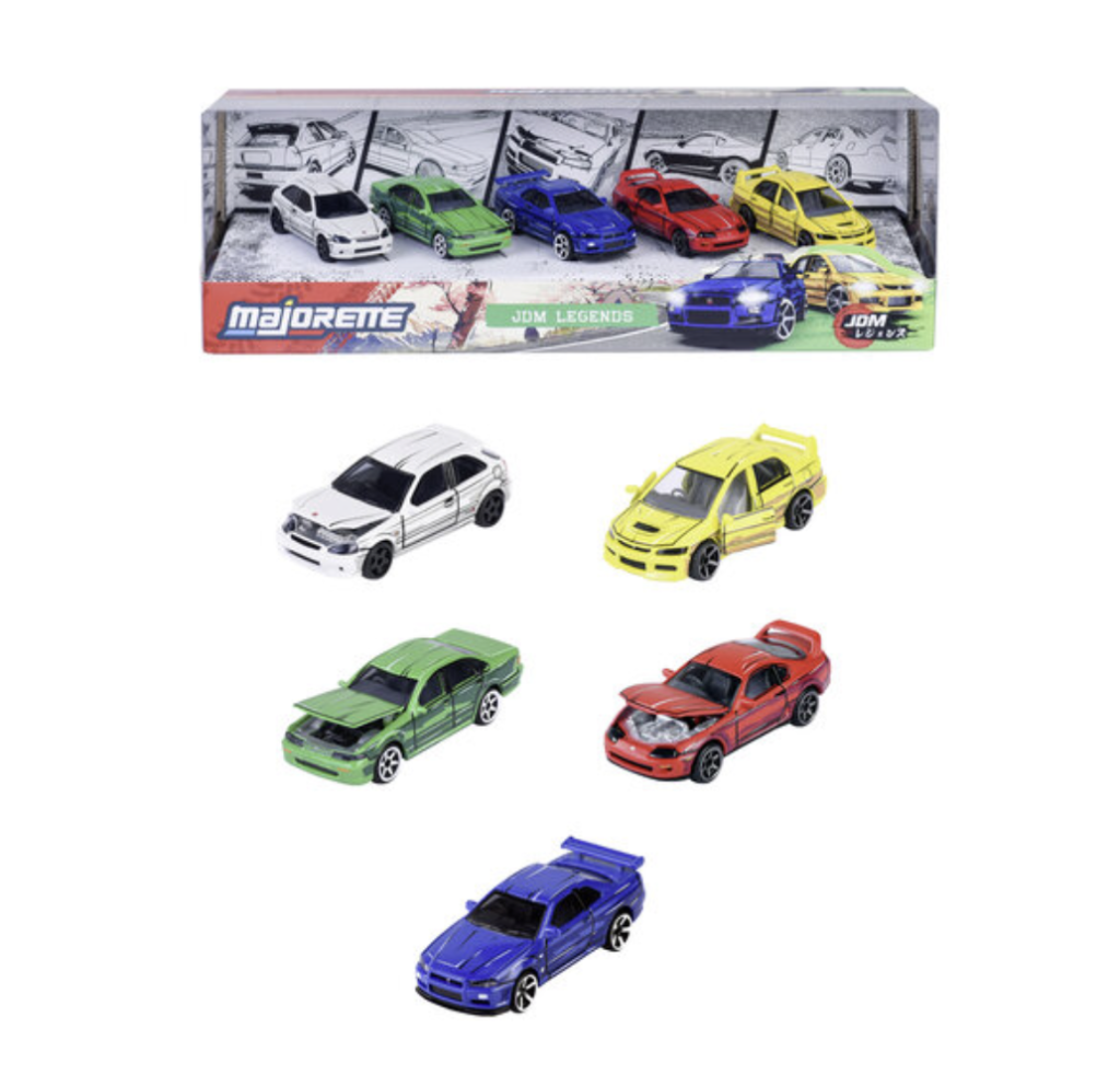 RIDE WILD - JDM Legends - Pack de 5 Voitures Miniature - 1:64