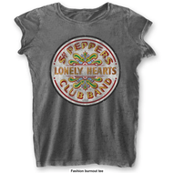 THE BEATLES - T-Shirt BurnOut Col - Sgt Pepper Drum - Woman (XS)