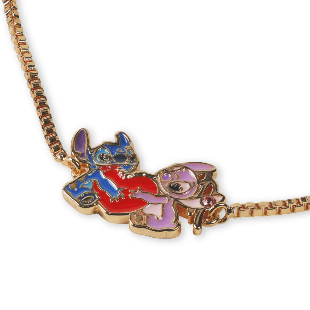 STITCH & ANGEL - Bracelet Doré avec Pendentif Stitch 7mm