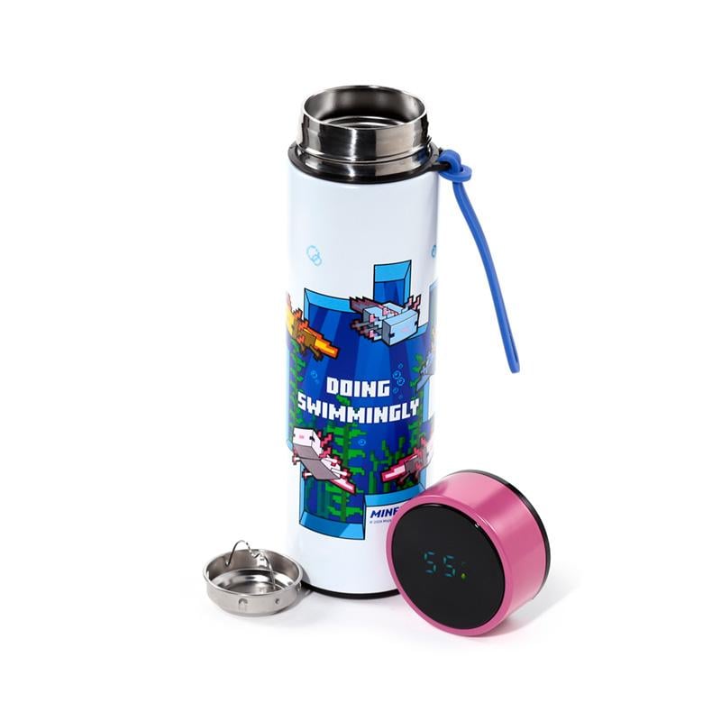 MINECRAFT - Axolotl -Bouteille Hot & Cold Isotherme+Thermomètre 450 ml