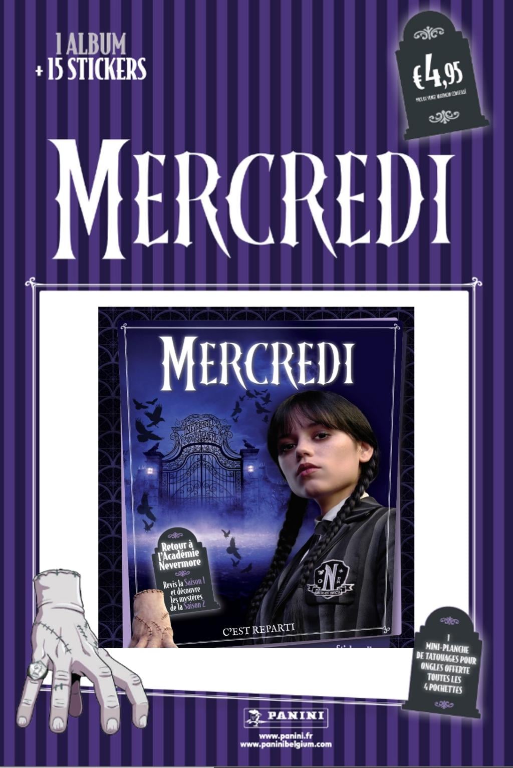 MERCREDI - Panini Starter Pack (1 album + 3 packets) - FR