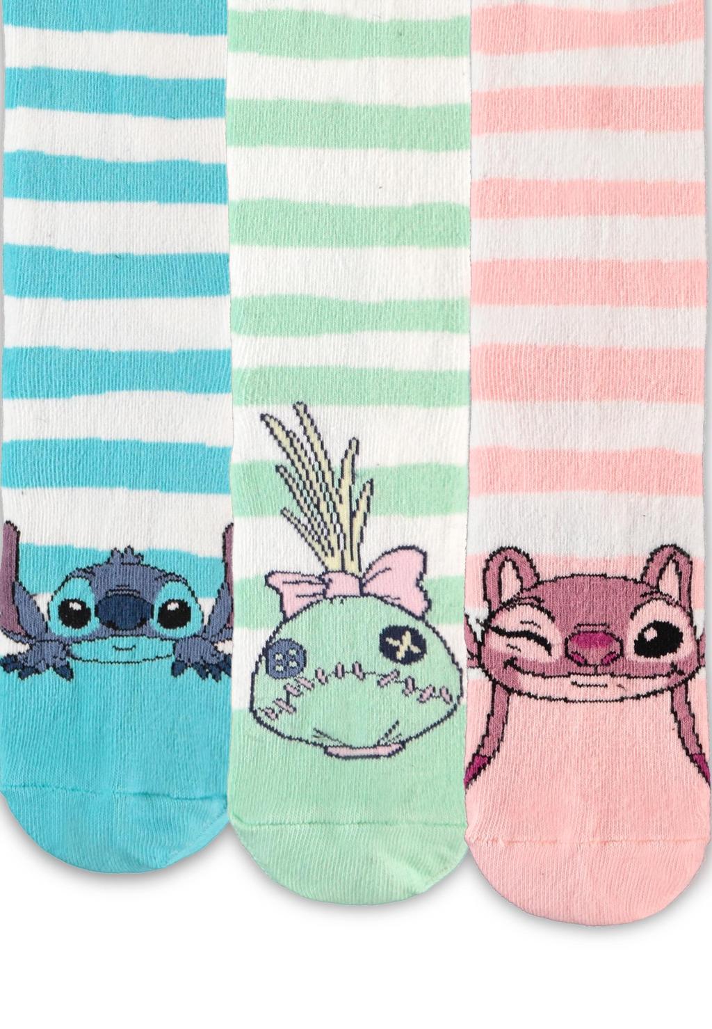 STITCH & ANGEL & SCRUMP - Pack de 3 paires de chaussettes (T39-42)