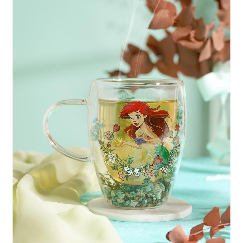 DISNEY PRINCESSES - Ariel - Verre avec Fleurs Sechées 300ml