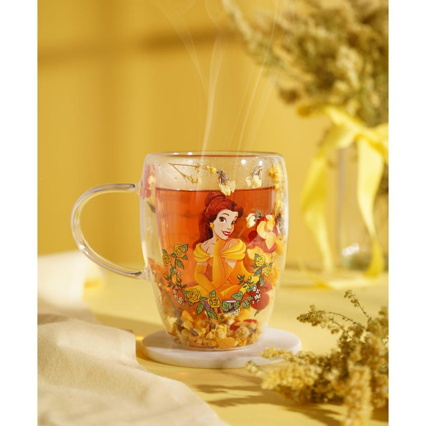 DISNEY PRINCESSES - Belle - Verre avec Fleurs Sechées 300ml