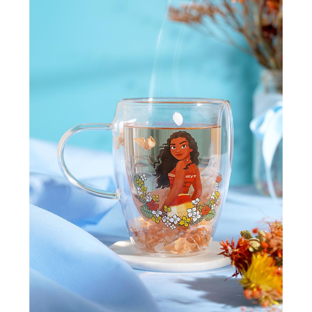 DISNEY PRINCESSES - Vaiana - Verre avec Fleurs Sechées 300ml
