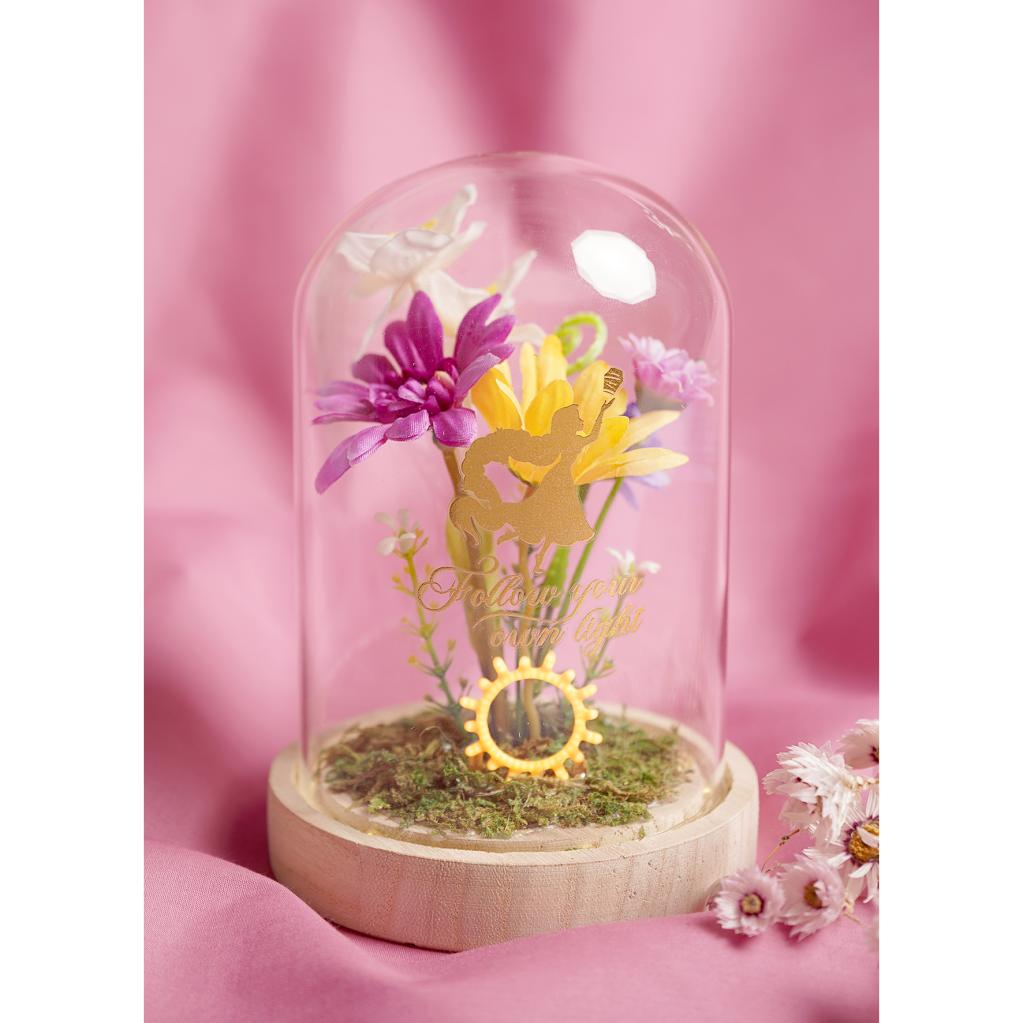 DISNEY PRINCESSES - Raiponce - Cloche Florale avec Lumière Néon