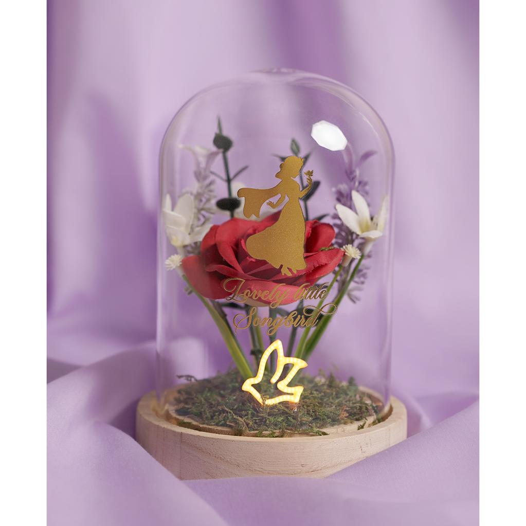 DISNEY PRINCESSES - Blanche-Neige - Cloche Florale avec Lumière Néon