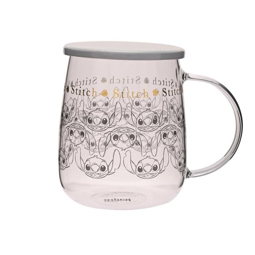 STITCH - Mug en Verre avec Couvercle 540ml
