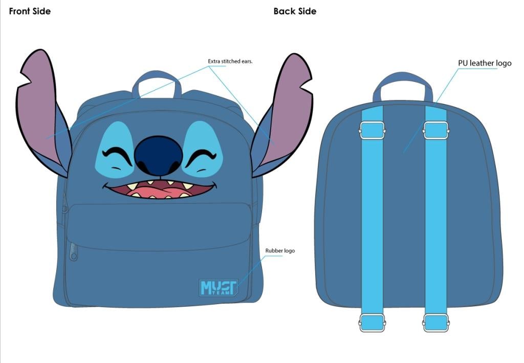 STITCH - Plush - Sac à dos '27x24x7cm'