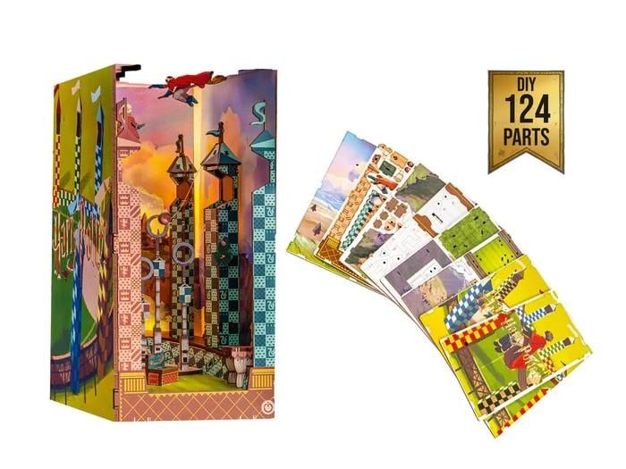 HARRY POTTER-BOOK NOOK KIT -Terrain de Quidditch -124pc +Eclairage LED