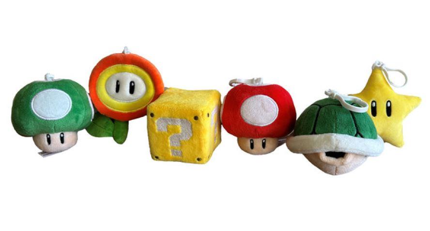 SUPER MARIO - Assortiment de 12 Bag Clips Peluches - 10cm