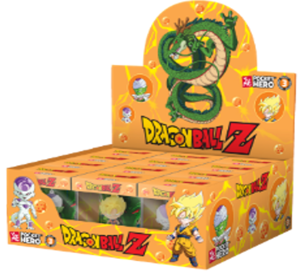 DRAGON BALL Z - Pocket Hero - Assort. 12 Porte-Clés WINDOW BOX 6-7cm