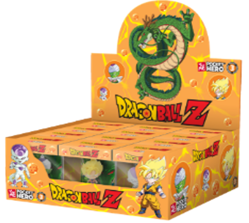 DRAGON BALL Z - Pocket Hero - Assort. 12 Porte-Clés WINDOW BOX 6-7cm
