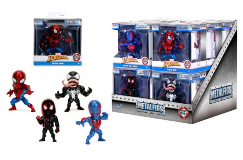 SPIDER-MAN - Display de Figurines 6cm - 4 Modèles - 12pc - Wave 2