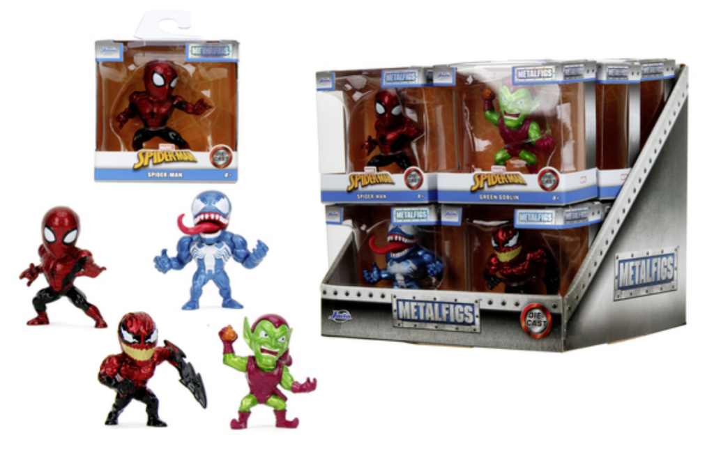 SPIDER-MAN - Display de Figurines 6,5cm - 4 Modèles - 12pc - Wave 3