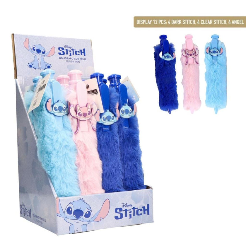STITCH & ANGEL - Display de 12 Grands Stylos Fluffy