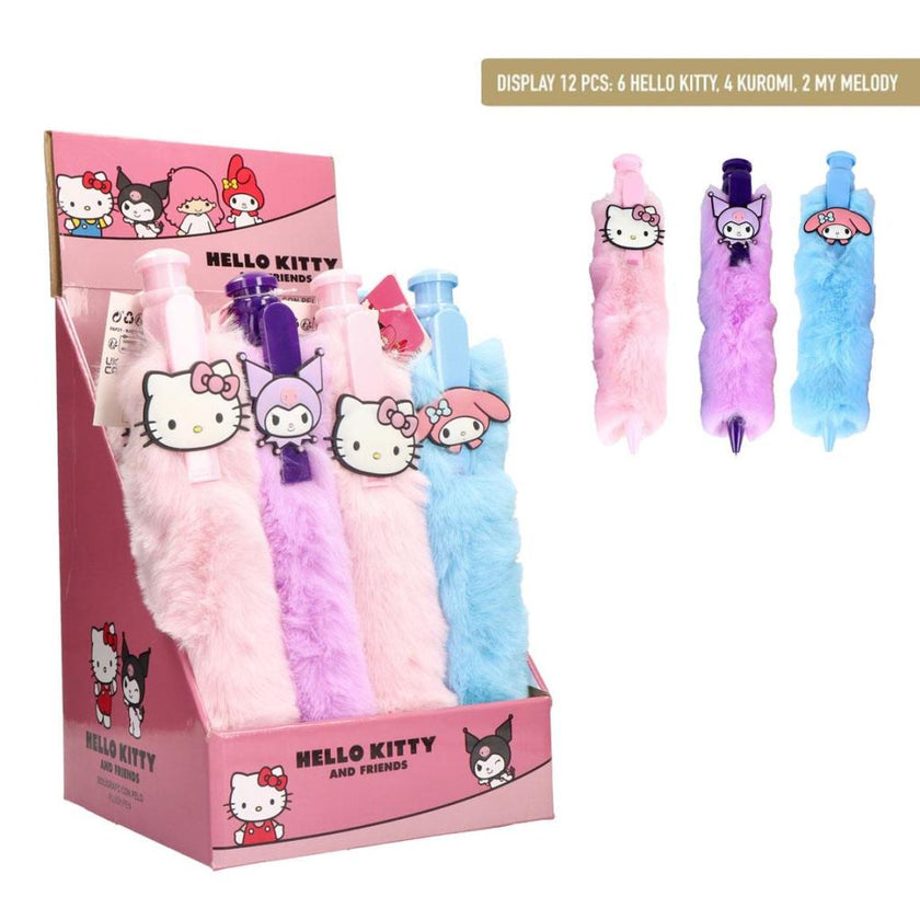 HELLO KITTY & Friends - Display de 12 Grands Stylos Fluffy