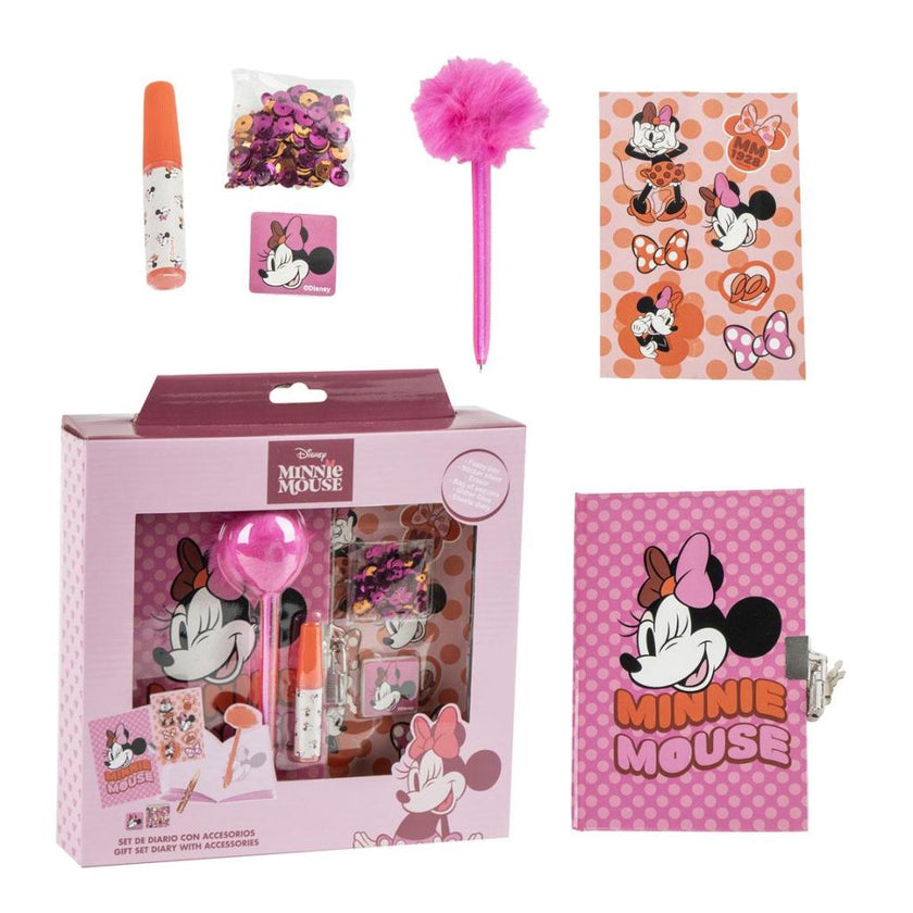 MINNIE - Set de Papeterie - Journal + accessoires 6pc.