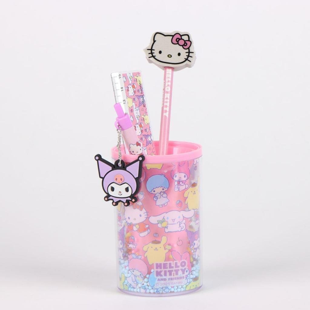 HELLO KITTY & Friends - Set de Papeterie - Pot à Crayon + 3pc.