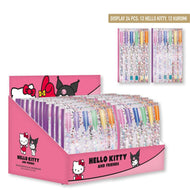 HELLO KITTY & KUROMI - Display de 24 Packs de 6 Stylos Gel Multi-color