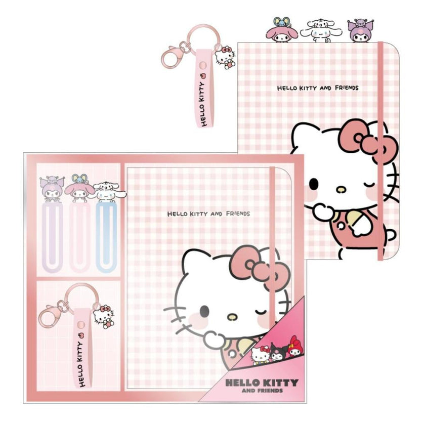 HELLO KITTY - Set de Papeterie - Notebook A5 + Marque-Pages