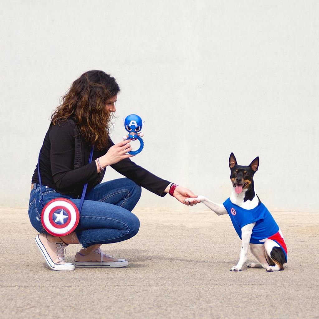 AVENGERS - Captain America - Jouet - Anneau de Dentition pour Chien