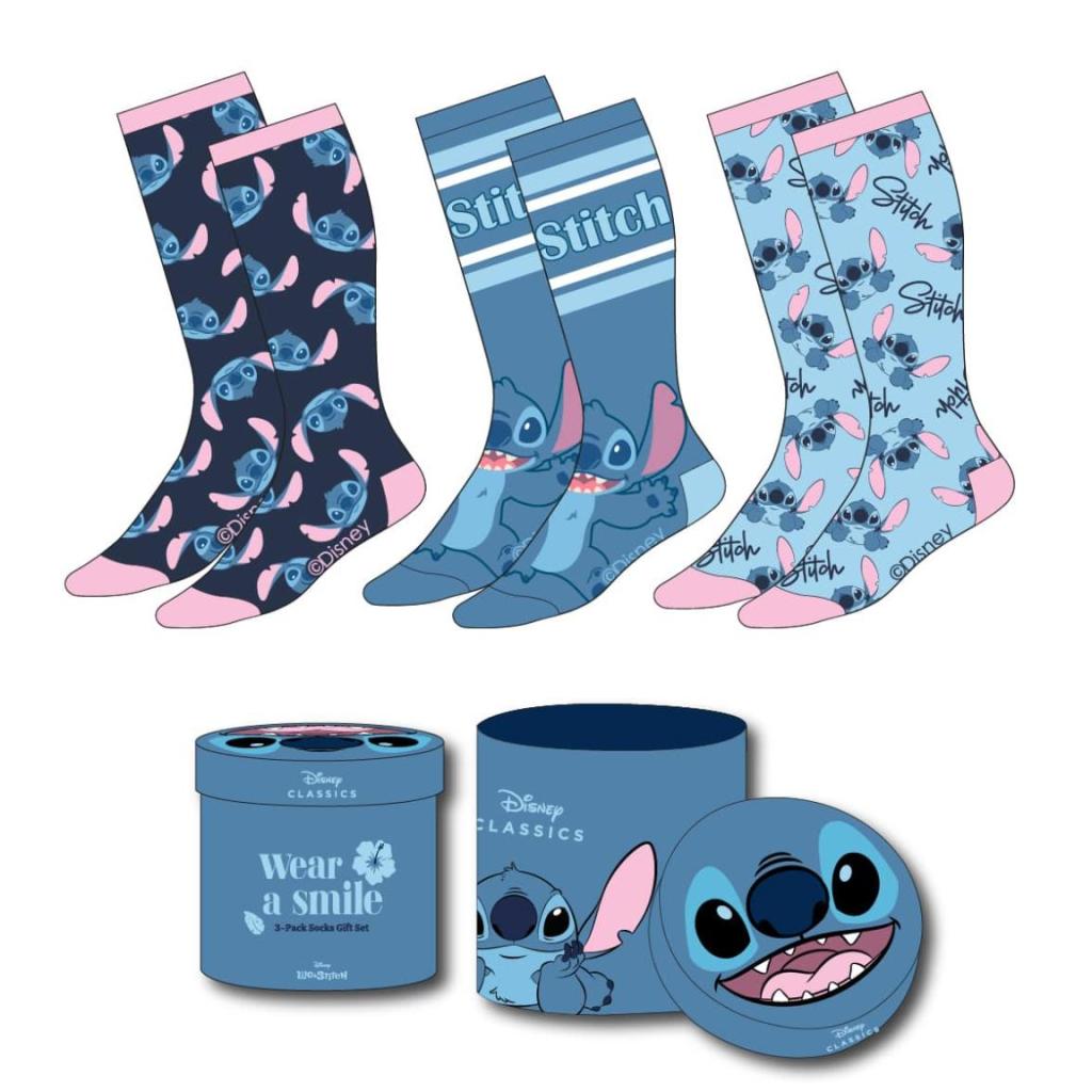 STITCH - Head - Pack de 3 Paires de Chaussettes (Taille 36-43)