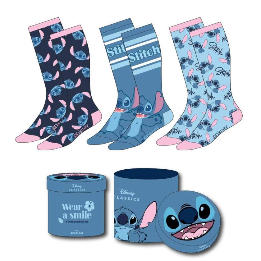 STITCH - Head - Pack de 3 Paires de Chaussettes (Taille 36-43)