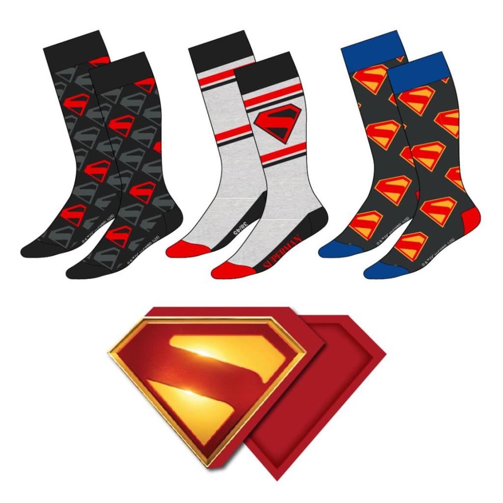 SUPERMAN - Pack de 3 Paires de Chaussettes (Taille 38-45)