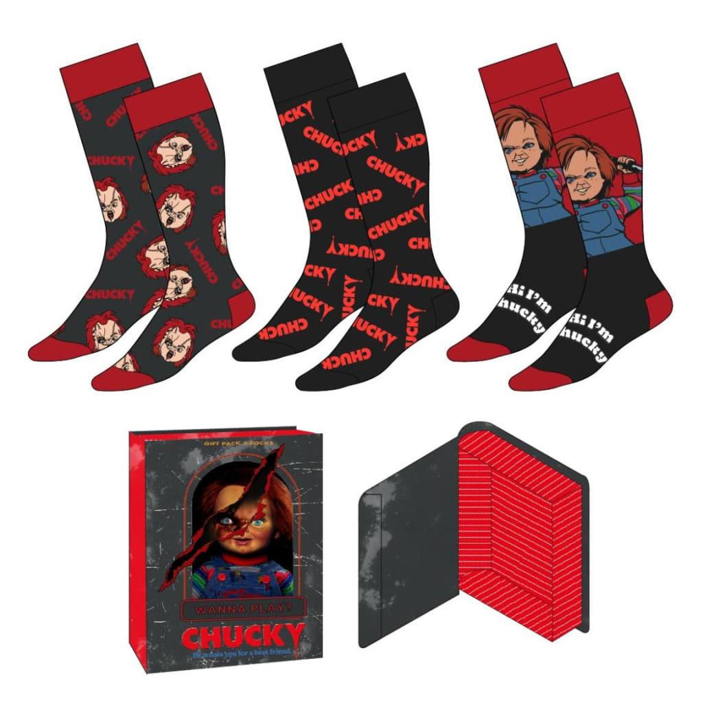 CHUCKY - Pack de 3 Paires de Chaussettes (Taille 38-45)