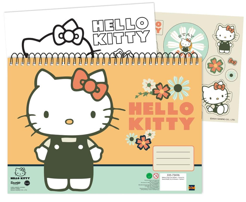 HELLO KITTY - Cahier de Dessin 40p. + Stickers