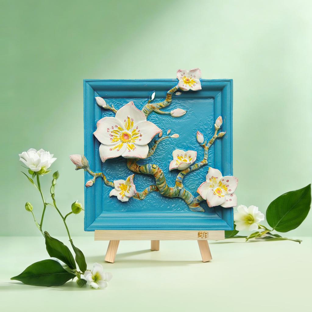 MAGNET DIY - Fleur d'abricotier - Aimant à peindre en 3D DIY