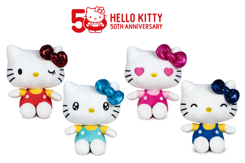 HELLO KITTY - Assortiment de 12 Peluches - 4 Modèles - 16cm